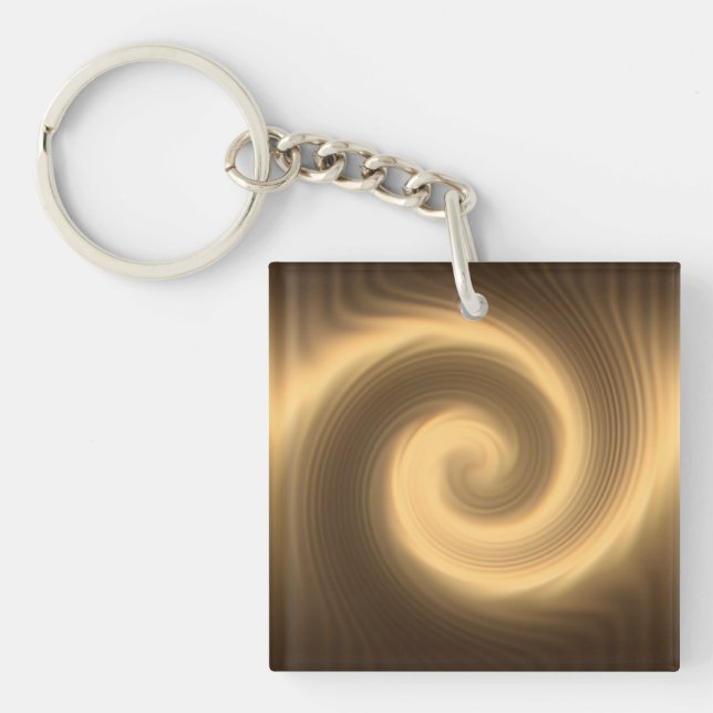 Golden spiral texture keychain (Front)