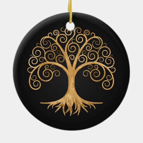 Golden Spiral Tree of Life  Ceramic Ornament
