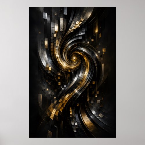 Golden Spiral Vortex Poster