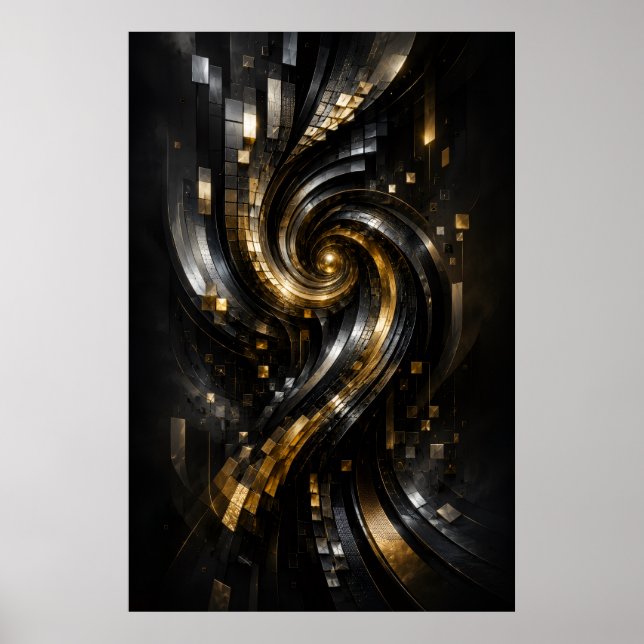Golden Spiral Vortex Poster (Front)