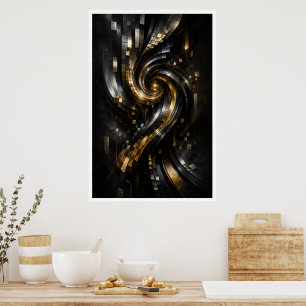 Golden Spiral Vortex Poster