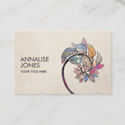 Golden Spiral _ Watercolor Tree Branch Business Card