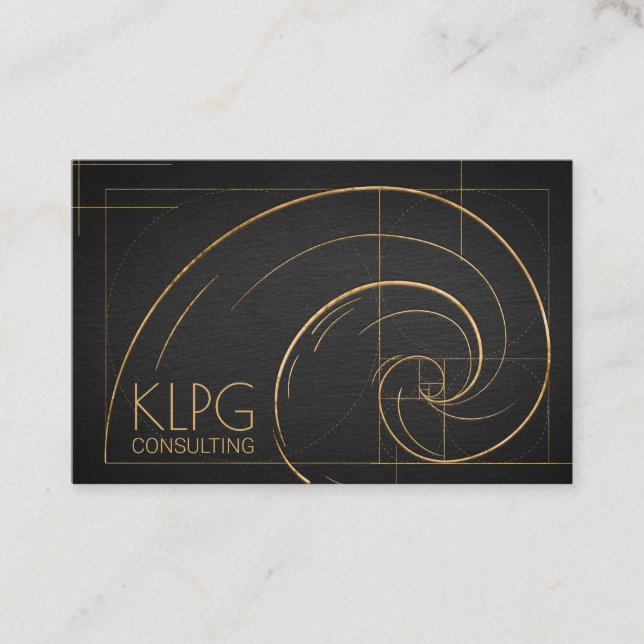 Golden Spiral Wave  Business Card (Front)