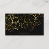 Golden Spirals Leaves Ornamental Deco Vintage Chic Business Card (Back)
