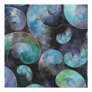 Golden Spirals Pattern Faux Canvas Print