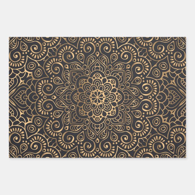 Golden Splendor  Wrapping Paper Sheets (Front)