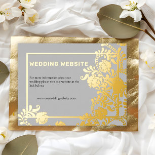 Golden Splendour Wedding Website Foil Invitation Postcard