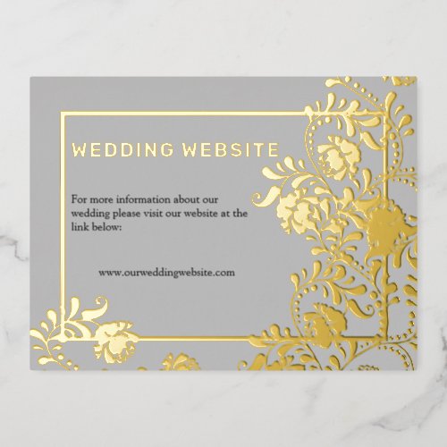 Golden Splendour Wedding Website  Foil Invitation Postcard