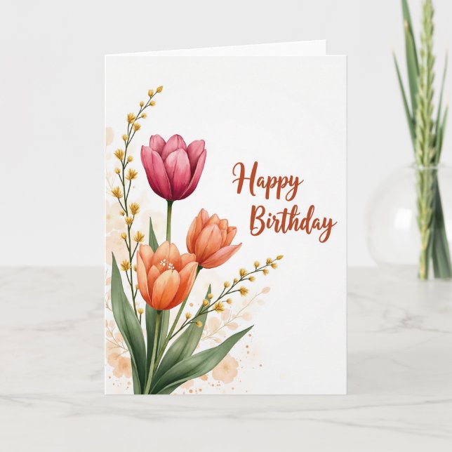Golden Sprig Birthday Card (Front)