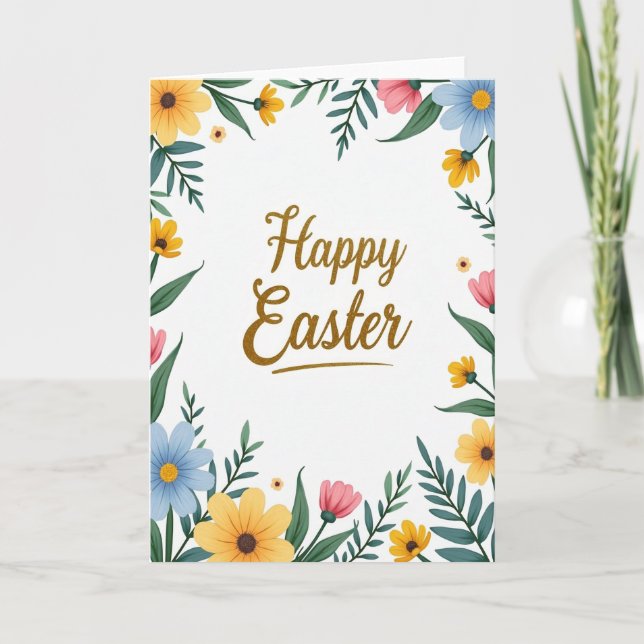 Golden Spring Blossom Card (Front)