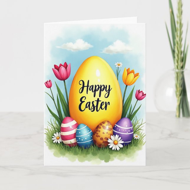 Golden Spring Celebration Card (Front)