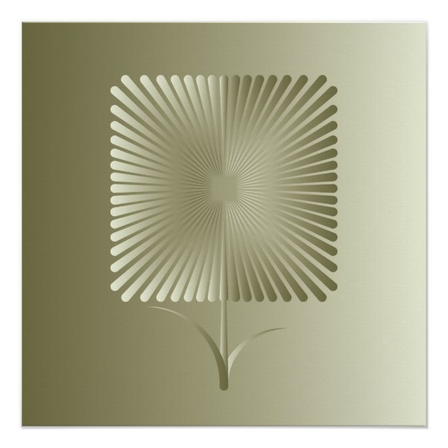 Golden square flower poster (Front)