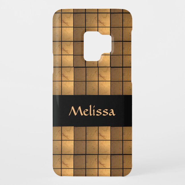 Golden Square Pattern Galaxy S9 Case