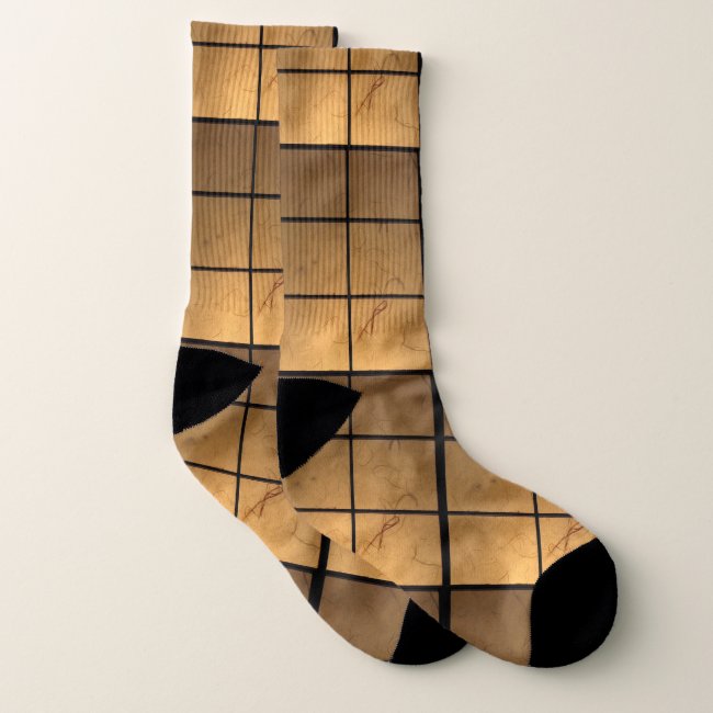 Golden Square Pattern Socks
