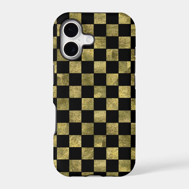 golden squared pattern iphone case (Back)