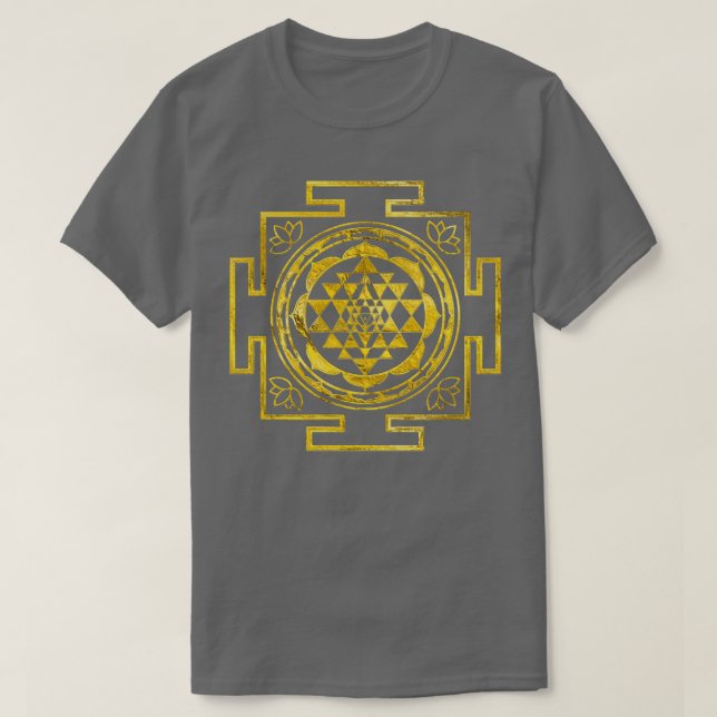 Golden Sri Yantra Sri Chakra T-Shirt (Design Front)