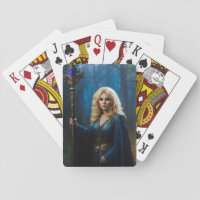 Golden Staff Sorceress of the Magic Woods Playing Cards