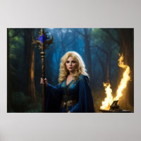 Golden Staff Sorceress of the Magic Woods Poster