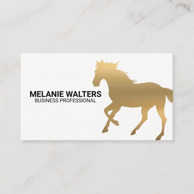 Golden Stallion Running Business Card (Front)