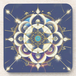 Golden Star Alignment – A Sacred Geometry Universe Beverage Coaster