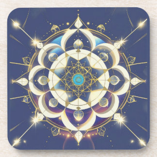 Golden Star Alignment – A Sacred Geometry Universe Beverage Coaster