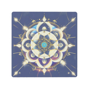 Golden Star Alignment – A Sacred Geometry Universe Metal Print