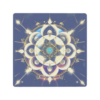 Golden Star Alignment – A Sacred Geometry Universe Metal Print
