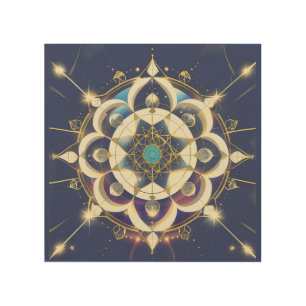 Golden Star Alignment – A Sacred Geometry Universe Wood Wall Art