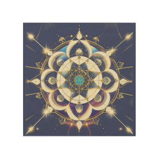 Golden Star Alignment – A Sacred Geometry Universe Wood Wall Art