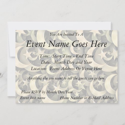 Golden Star and Crescent Invitation