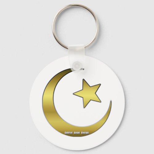 Golden Star and Crescent Keychain