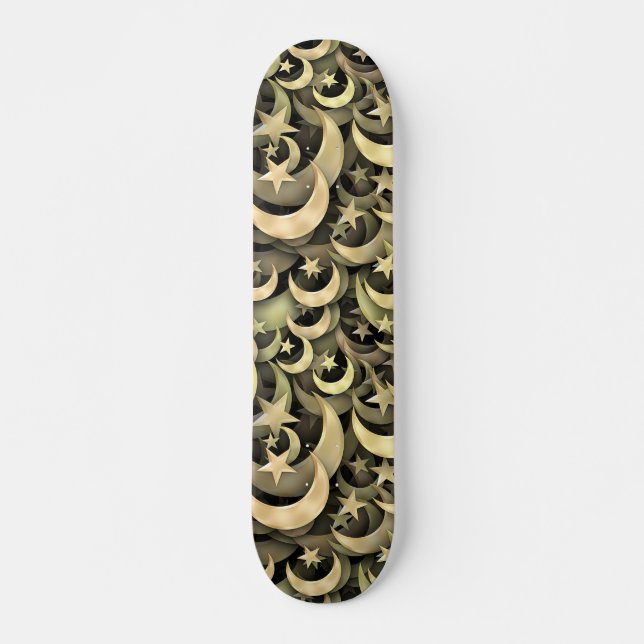 Golden Star and Crescent Skateboard (Front)