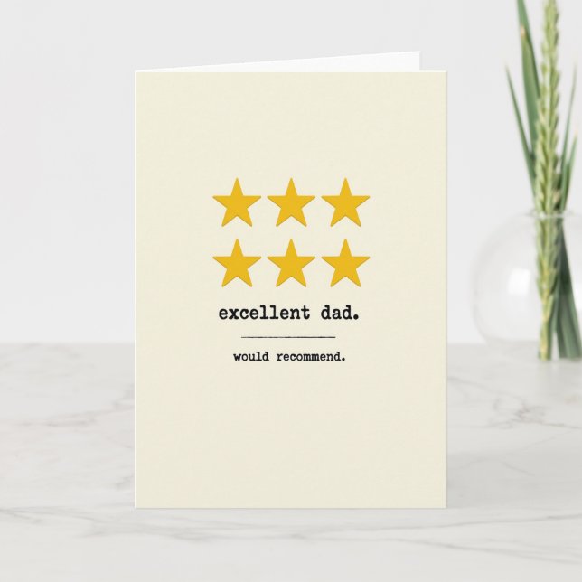 Golden Star Excellent Dad Card (Front)