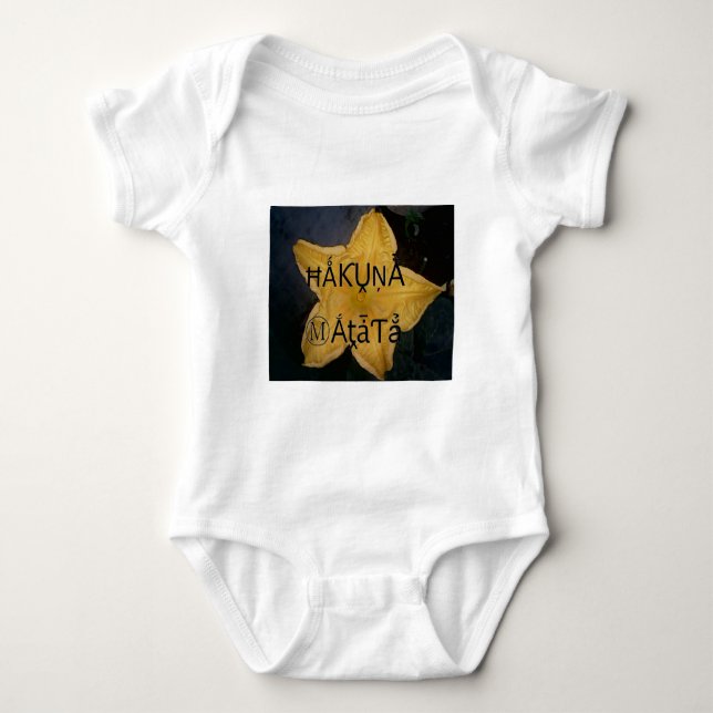 Golden Star Hakuna Matata Art Print Baby Bodysuit (Front)