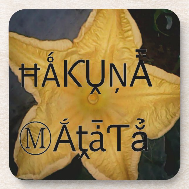 Golden Star Hakuna Matata Art Print Beverage Coaster (Front)