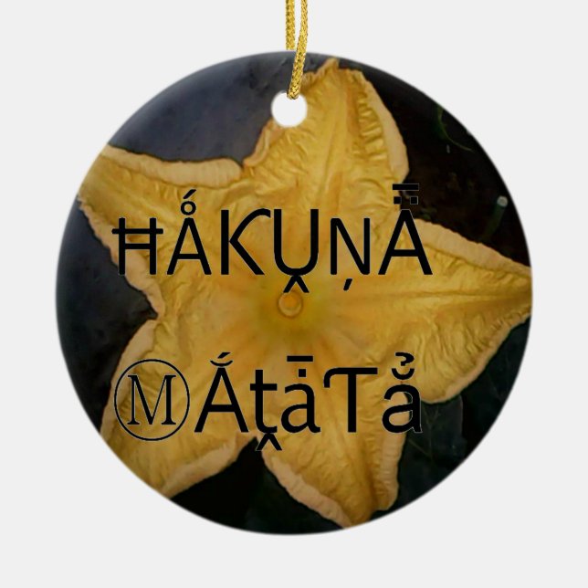 Golden Star Hakuna Matata Art Print Ceramic Ornament (Front)