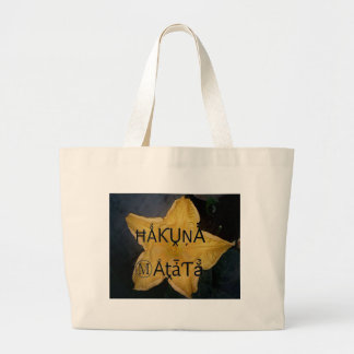 Golden Star Hakuna Matata Art Print Large Tote Bag