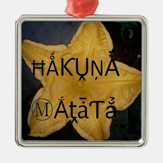 Golden Star Hakuna Matata Art Print Metal Ornament (Front)