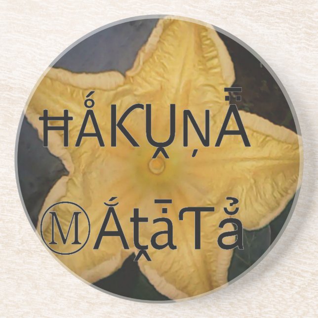 Golden Star Hakuna Matata Art Print Sandstone Coaster (Front)