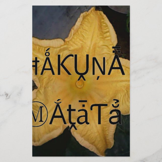 Golden Star Hakuna Matata Art Print Stationery (Front)