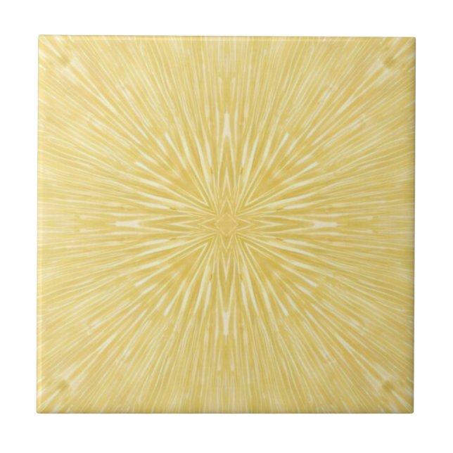 Golden star lines geometric design ceramic tile (Front)