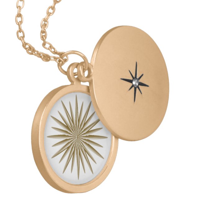 Golden Star Locket Necklace (Front Left)