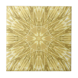 Golden star mosaic geometric design ceramic tile