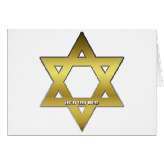 Golden Star of David Cards (Front Horizontal)