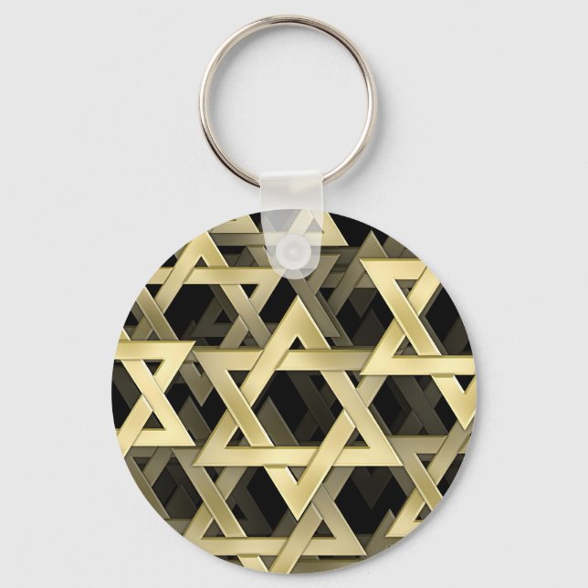 Golden Star Of David Keychain (Front)