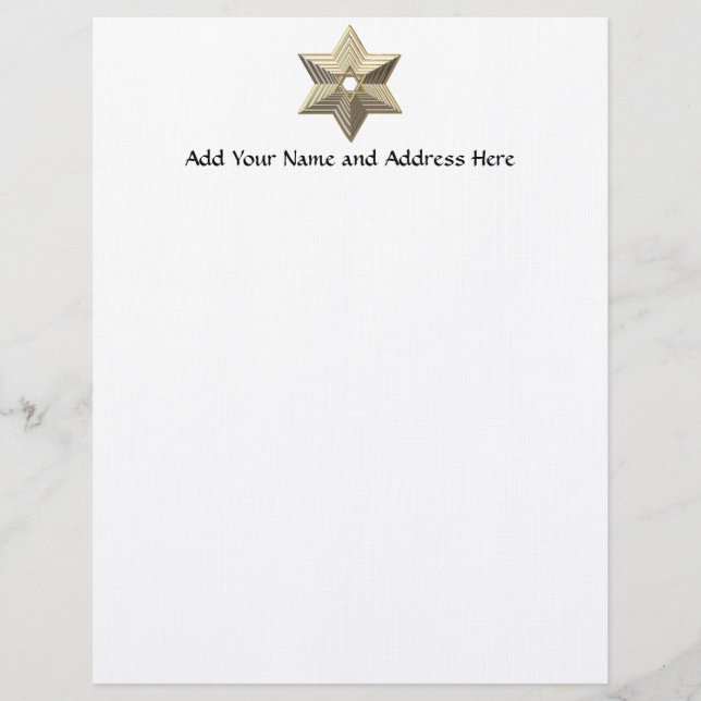 Golden Star of David Letterhead (Front)