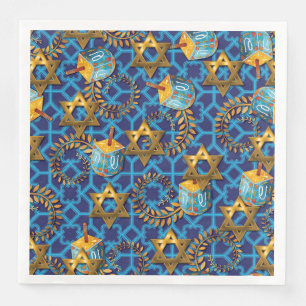 Golden Star Of David Paper Dinner Napkins