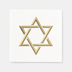 Golden Star of David Paper Napkins