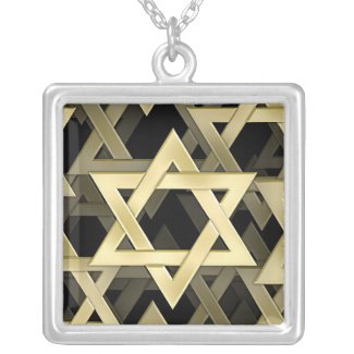 Golden Star Of David Silver Plated Necklace