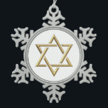 Golden Star of David Snowflake Pewter Christmas Ornament<br><div class="desc">Golden Star of David

Feel free to add your own words and/or pictures to this item via Zazzle's great customization tools.  This design also available on dozens of other products. Thanks for stopping by! God bless!</div>